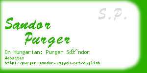 sandor purger business card